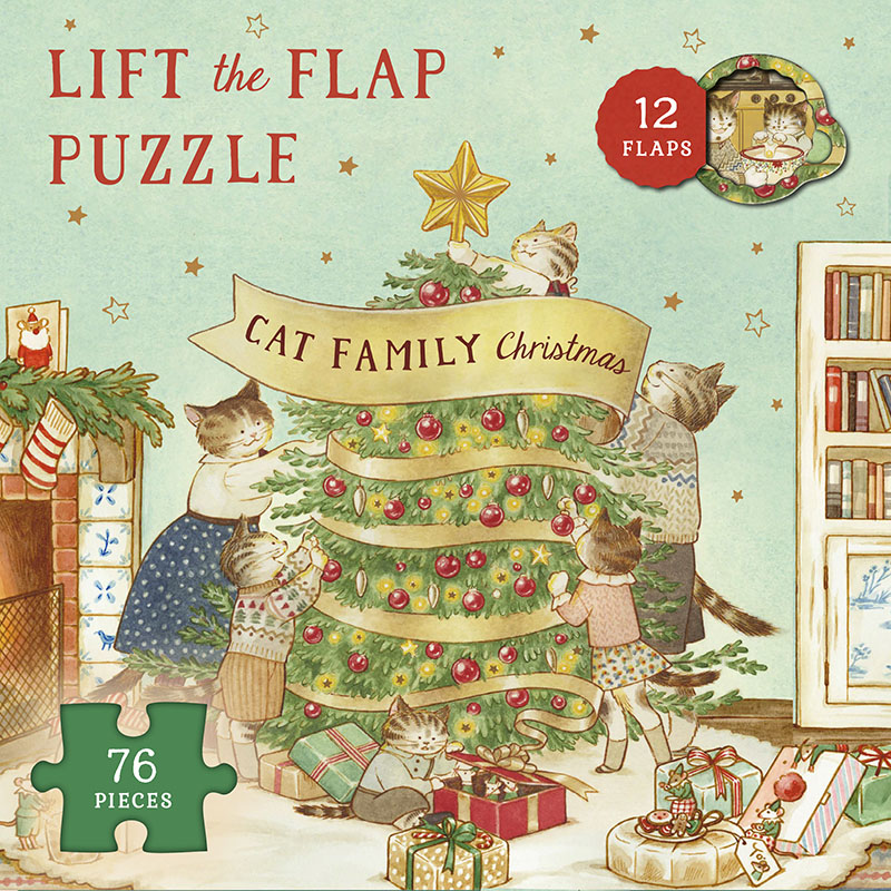 Cat Family Christmas Lift-the-Flap Puzzle - Jacket